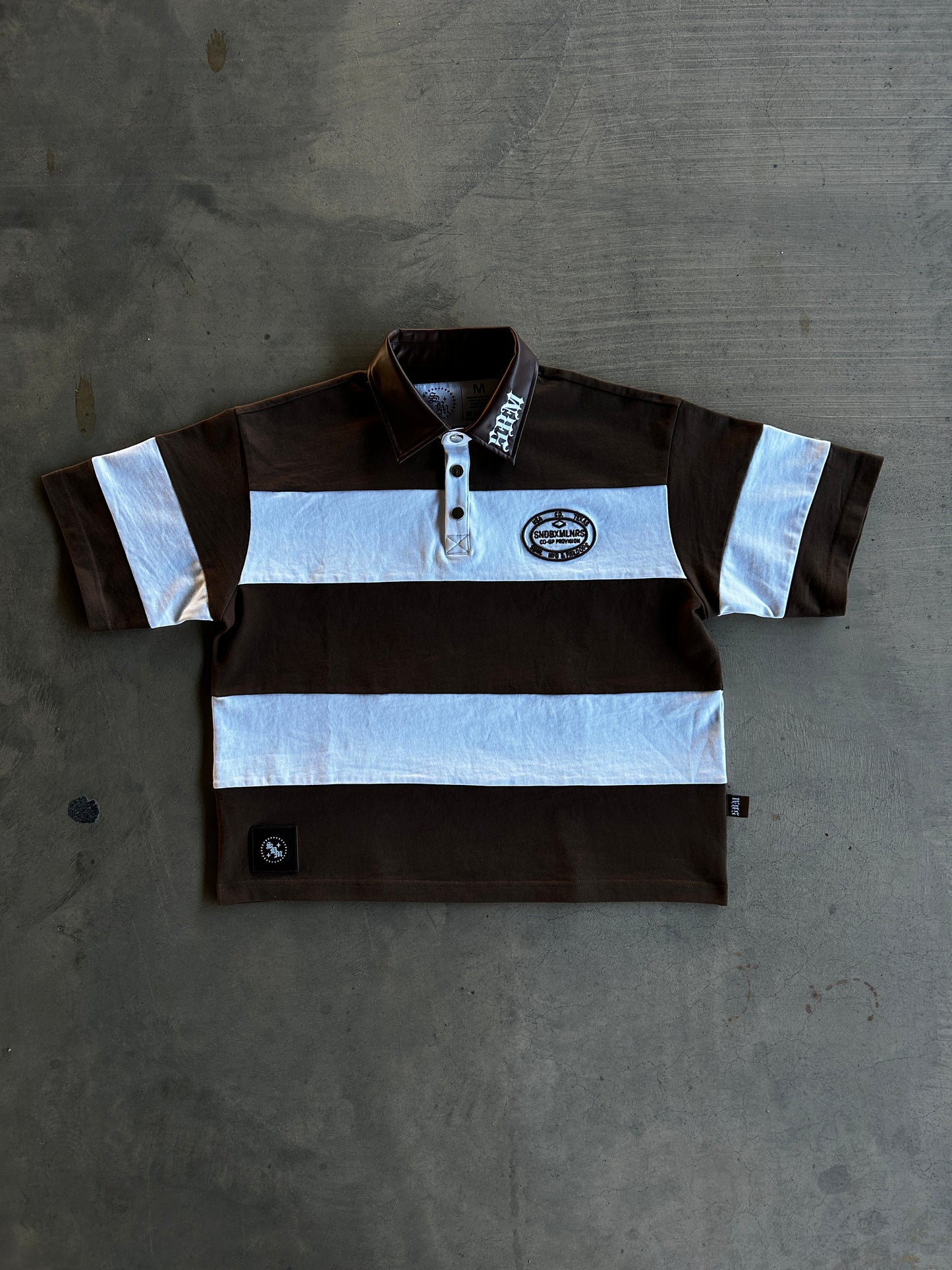 SBM Rugby Shirt-Brown/White