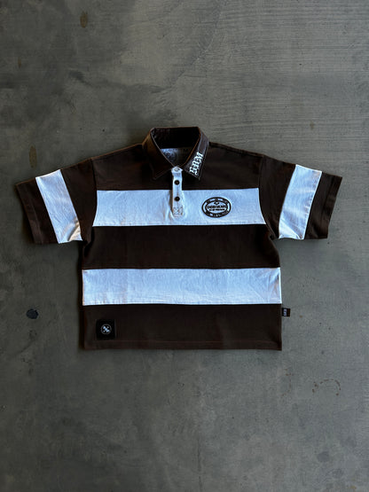 SBM Rugby Shirt-Brown/White