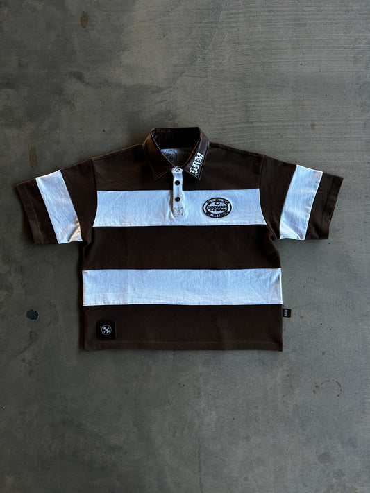 SBM Rugby Shirt-Brown/White