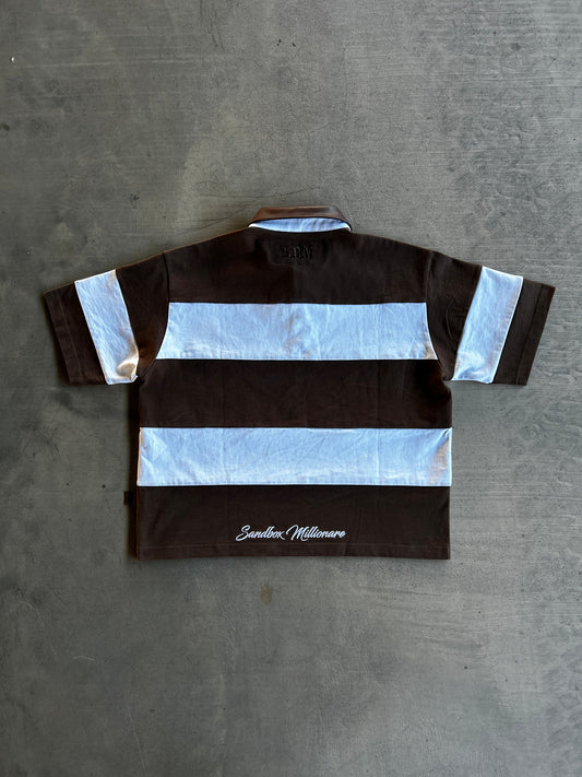 SBM Rugby Shirt-Brown/White